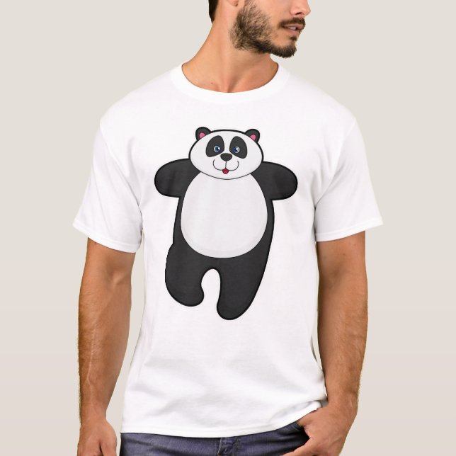 Panda bei Yoga-Stretching-Übung T-Shirt (Vorderseite)