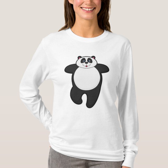 Panda bei Yoga-Stretching-Übung T-Shirt (Vorderseite)