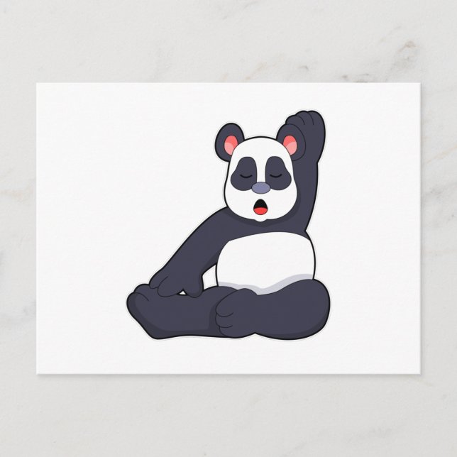 Panda bei Yoga Stretching Übungen Postkarte (Vorderseite)