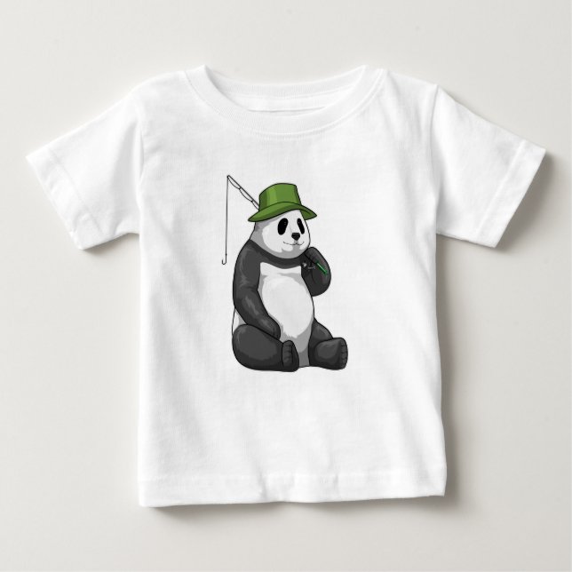 Panda beim Angeln mit Angel Baby T-shirt (Vorderseite)