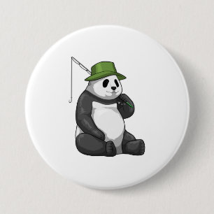 Panda beim Angeln mit Angel Button