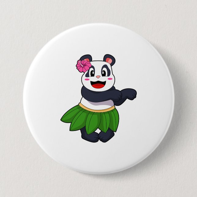 Panda beim Balletttanz Button (Vorderseite)