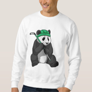 Panda beim Eishockey mit Eishockeyschläger Sweatshirt