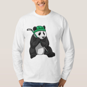 Panda beim Eishockey mit Eishockeyschläger T-Shirt