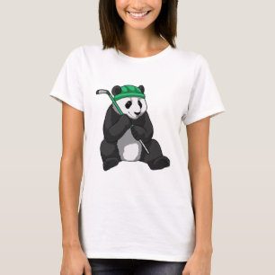 Panda beim Eishockey mit Eishockeyschläger T-Shirt