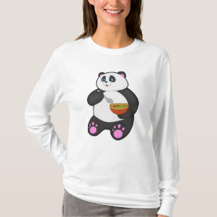 Panda beim Essen mit Spoon & Bowl T-Shirt