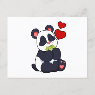 Panda beim Essen von Blätter Postkarte