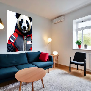 Panda beim Feuerwehrmann   AI Art Poster