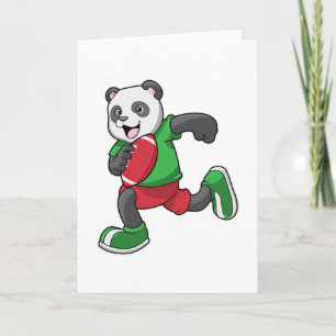 Panda beim Fußball mit Ausrüstung Karte