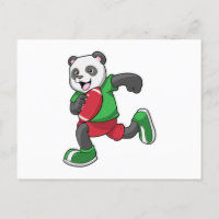 Panda beim Fußball mit Ausrüstung
