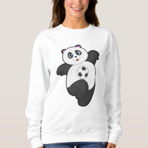 Panda beim Fußballsport Sweatshirt