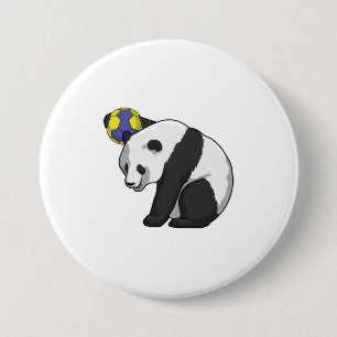 Panda beim Handball Sports Button