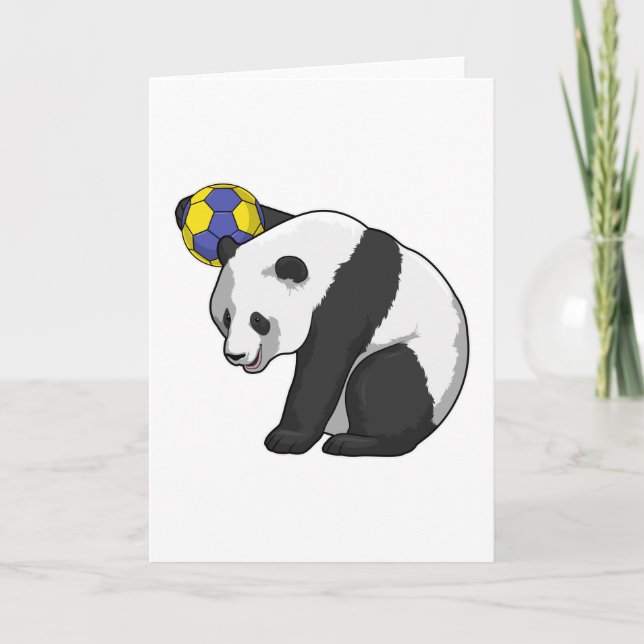 Panda beim Handball Sports Karte (Vorderseite)
