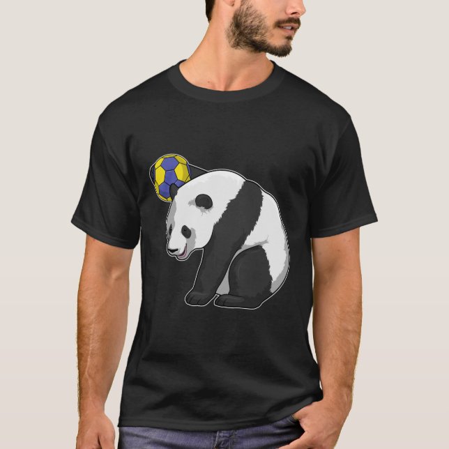 Panda beim Handball Sports T-Shirt (Vorderseite)