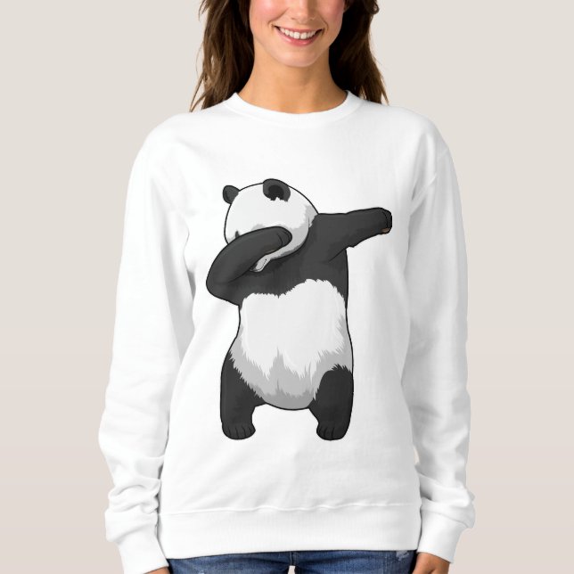 Panda beim Hip Hop Dance Dab Sweatshirt (Vorderseite)