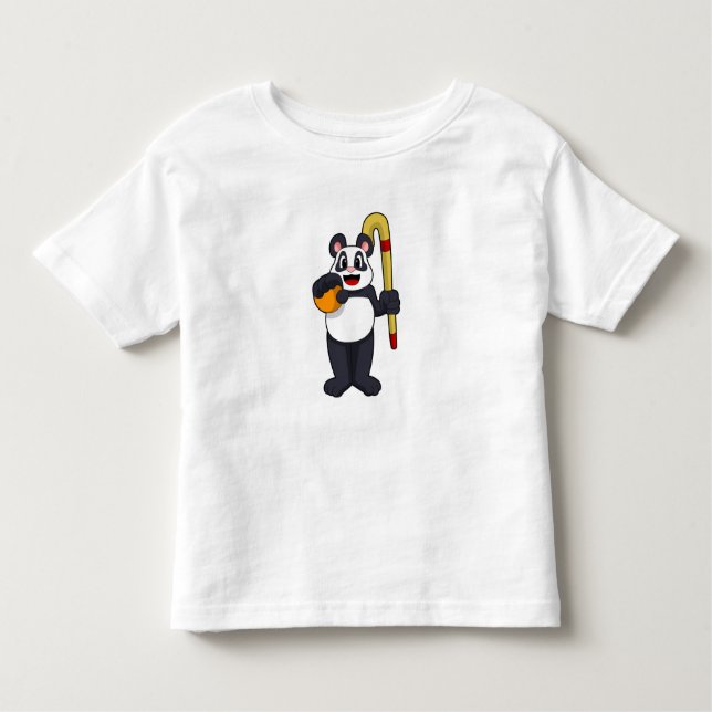 Panda beim Hockey mit Hockey Kleinkind T-shirt (Vorderseite)