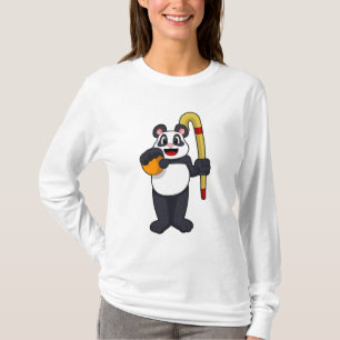 Panda beim Hockey mit Hockey T-Shirt