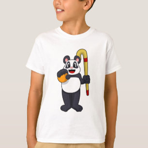 Panda beim Hockey mit Hockey T-Shirt