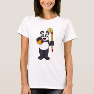 Panda beim Hockey mit Hockey T-Shirt