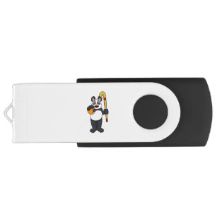 Panda beim Hockey mit Hockey USB Stick