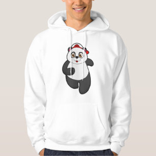 Panda beim Laufen mit Cap Hoodie