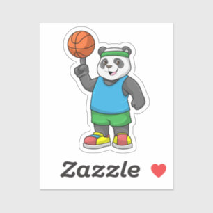 Panda beim Sport mit Basketball Aufkleber