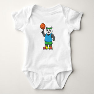Panda beim Sport mit Basketball Baby Strampler