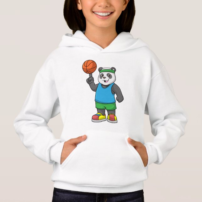 Panda beim Sport mit Basketball Hoodie (Vorderseite)