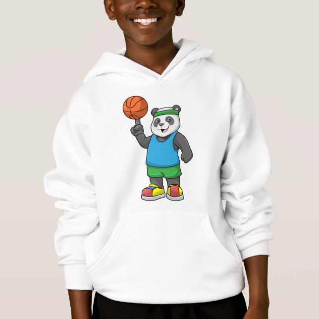 Panda beim Sport mit Basketball Hoodie (Vorderseite)