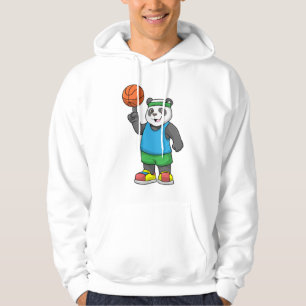 Panda beim Sport mit Basketball Hoodie