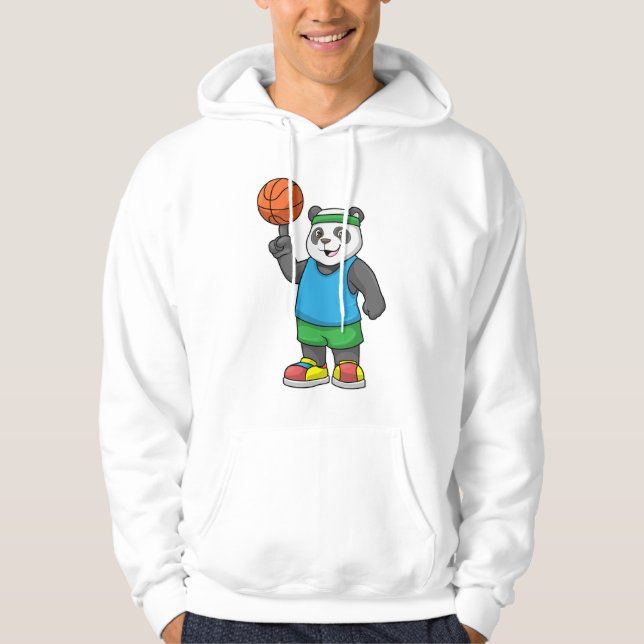 Panda beim Sport mit Basketball Hoodie (Vorderseite)