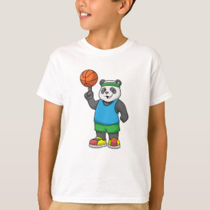 Panda beim Sport mit Basketball T-Shirt