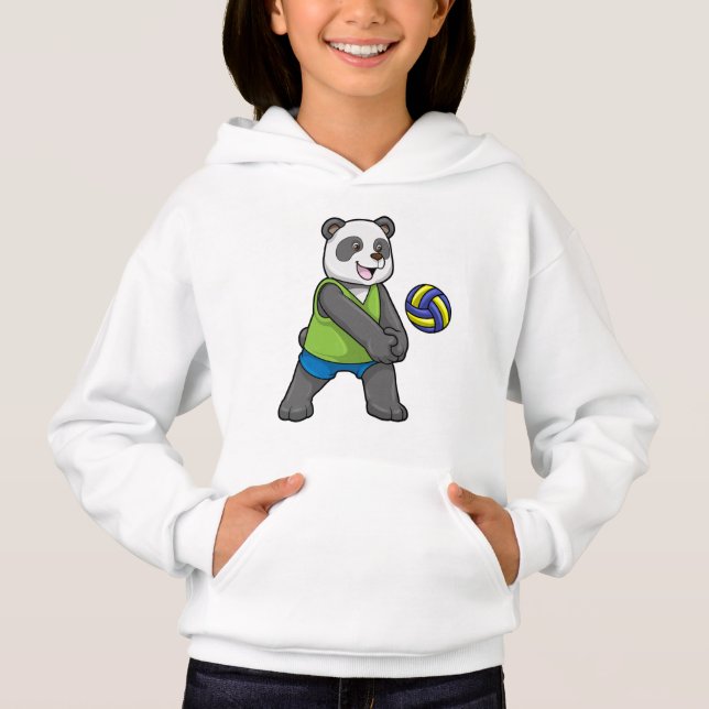 Panda beim Sport mit Volleyball Hoodie (Vorderseite)