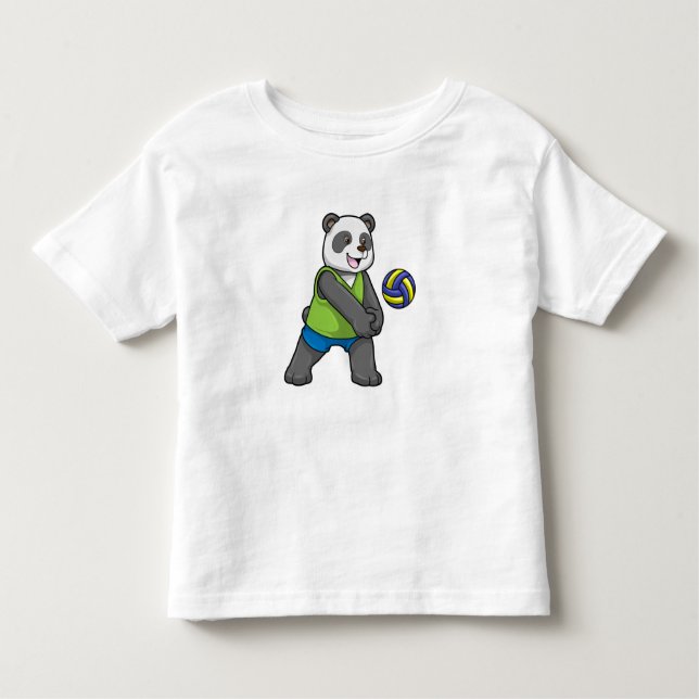 Panda beim Sport mit Volleyball Kleinkind T-shirt (Vorderseite)