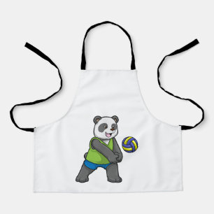 Panda beim Sport mit Volleyball Schürze