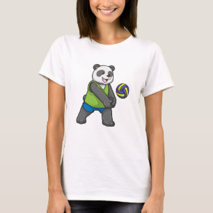 Panda beim Sport mit Volleyball T-Shirt