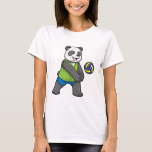 Panda beim Sport mit Volleyball T-Shirt