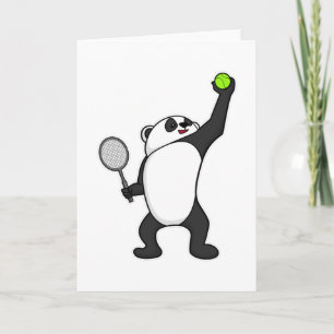Panda beim Tennis mit Tennisschläger Karte