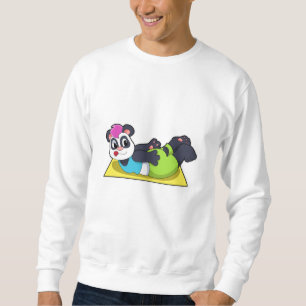 Panda beim Yoga auf einer Yogamatte Sweatshirt