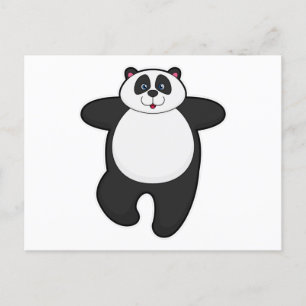 Panda beim Yoga-Dehnübungen Postkarte