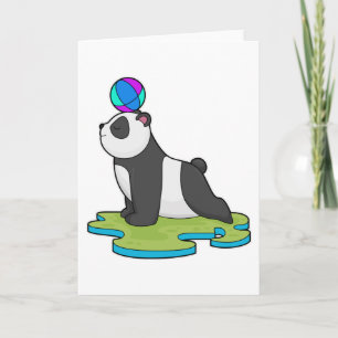 Panda beim Yoga Fitness Karte