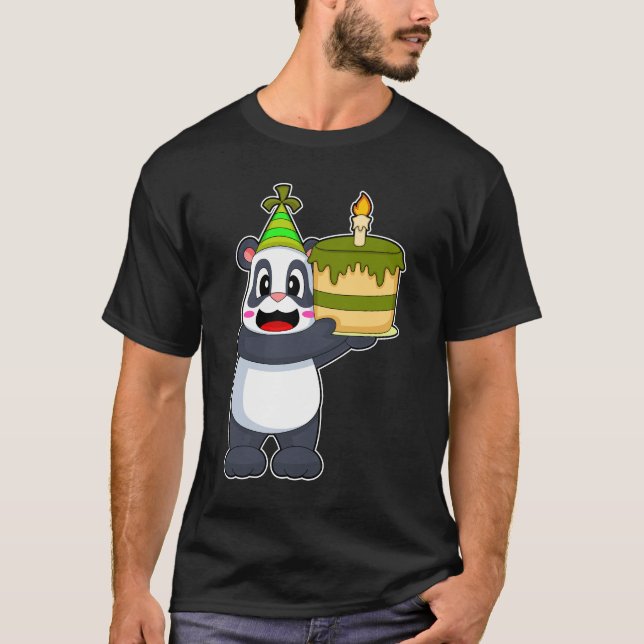 Panda Birthday Cake Candle T-Shirt (Vorderseite)