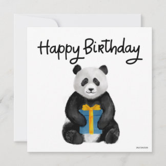 Panda Birthday Card handbemalt