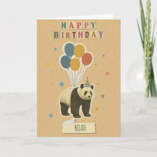 Panda Birthday Card - Personalisierter Name Karte