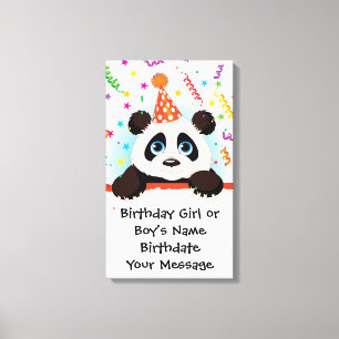 Panda Birthday Memento Leinwanddruck