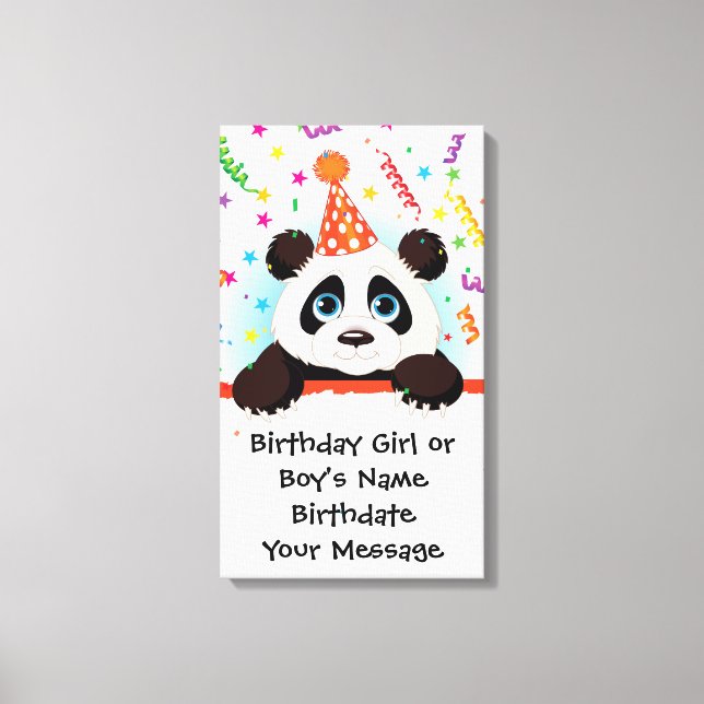 Panda Birthday Memento Leinwanddruck (Vorderseite)