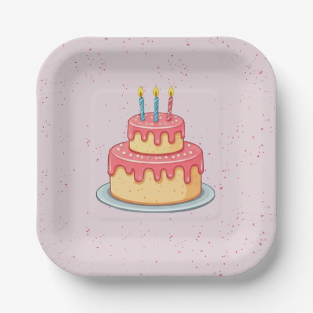 Panda Birthday Paper Plate Pappteller (Vorderseite)