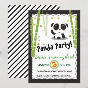 Panda Birthday Party Einladung