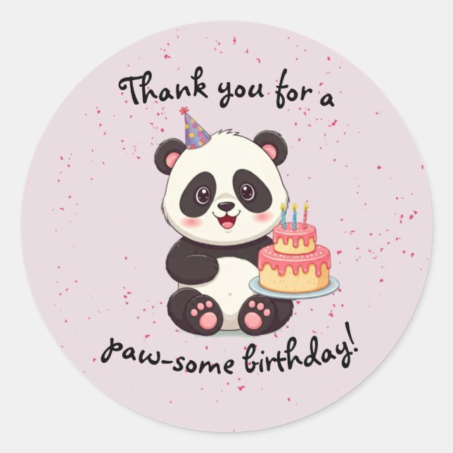 Panda Birthday Sticker (Vorderseite)