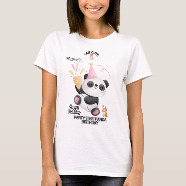  Panda Birthday T-Shirt | Adorable Kawaii Design (Vorderseite)